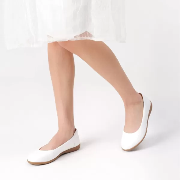imageDREAM PAIRS Womens Comfortable Ballet Dressy Work Flats Round Toe Slip on Office ShoesWhite