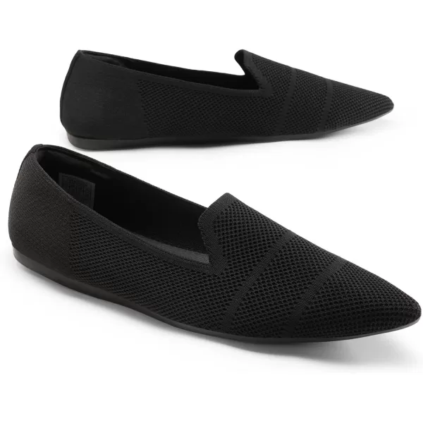 imageDREAM PAIRS Womens Comfortable Dressy Flats Pointed Toe Knit Loafers Business Work ShoesBlack