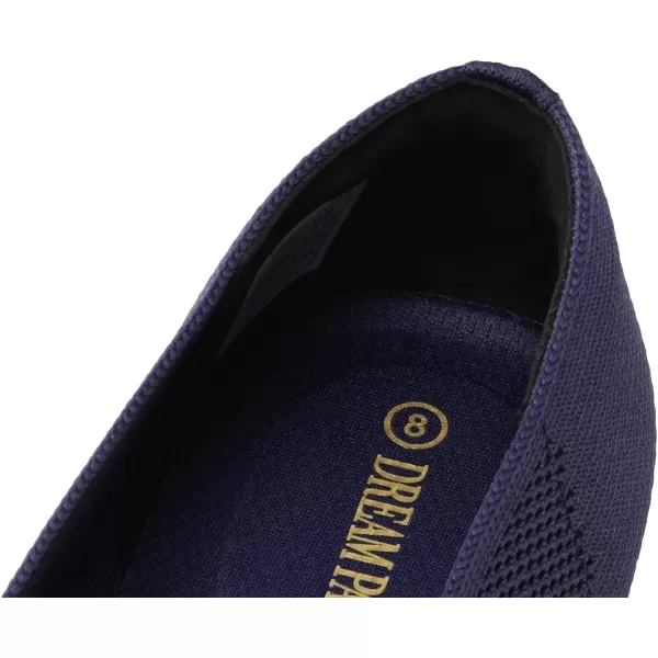 imageDREAM PAIRS Womens Comfortable Dressy Flats Pointed Toe Knit Loafers Business Work ShoesNavy