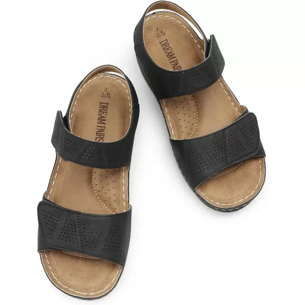 imageDREAM PAIRS Womens Comfortable Dressy Flats Sandals Open Toe One Band Casual Walking Sandals for SummerBlack
