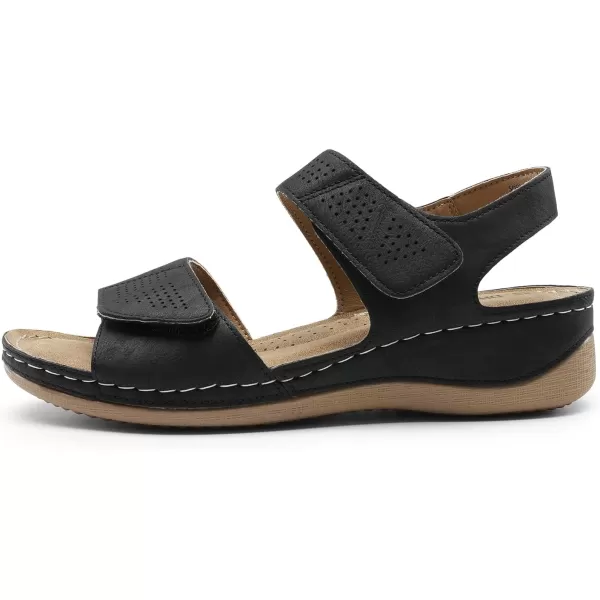 imageDREAM PAIRS Womens Comfortable Dressy Flats Sandals Open Toe One Band Casual Walking Sandals for SummerBlack