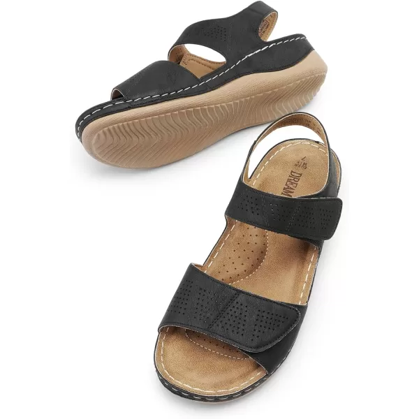 imageDREAM PAIRS Womens Comfortable Dressy Flats Sandals Open Toe One Band Casual Walking Sandals for SummerBlack