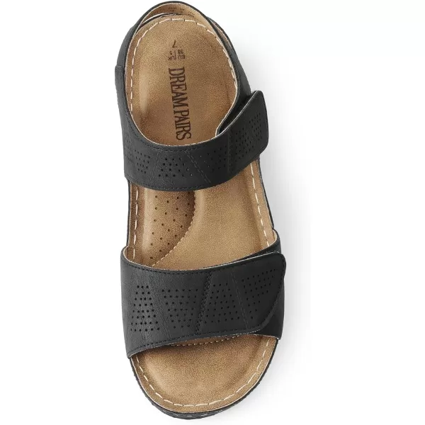 imageDREAM PAIRS Womens Comfortable Dressy Flats Sandals Open Toe One Band Casual Walking Sandals for SummerBlack
