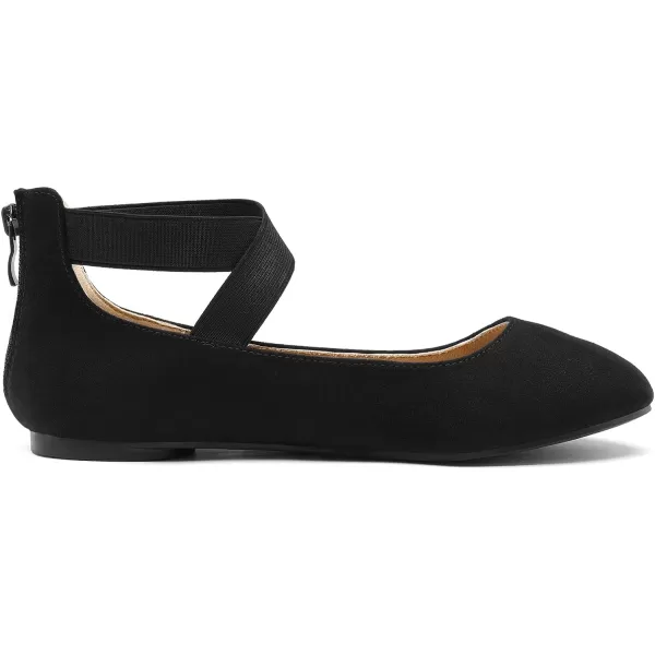 imageDREAM PAIRS Womens Comfortable Fashion Elastic Ankle Straps Flats ShoesBlack