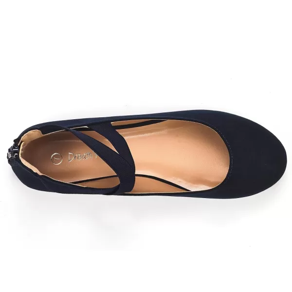 imageDREAM PAIRS Womens Comfortable Fashion Elastic Ankle Straps Flats ShoesNavy