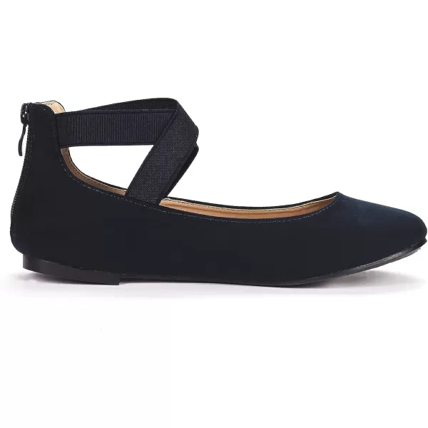 imageDREAM PAIRS Womens Comfortable Fashion Elastic Ankle Straps Flats ShoesNavy