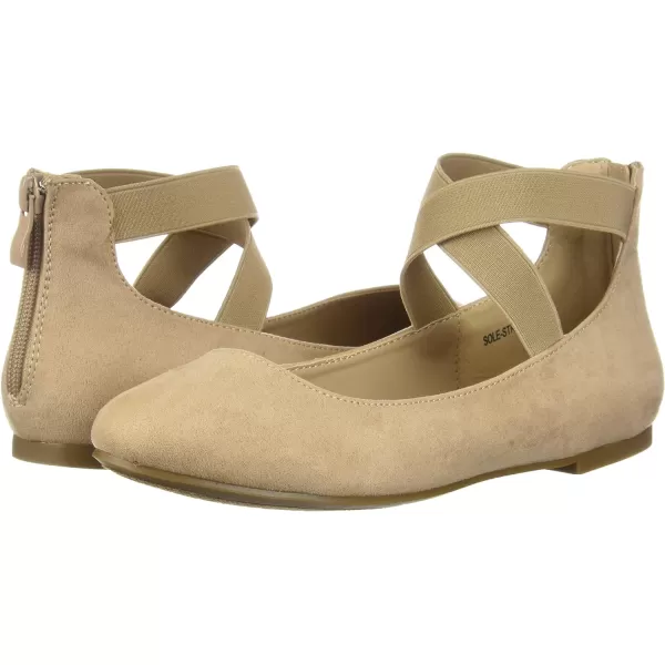 imageDREAM PAIRS Womens Comfortable Fashion Elastic Ankle Straps Flats ShoesNude