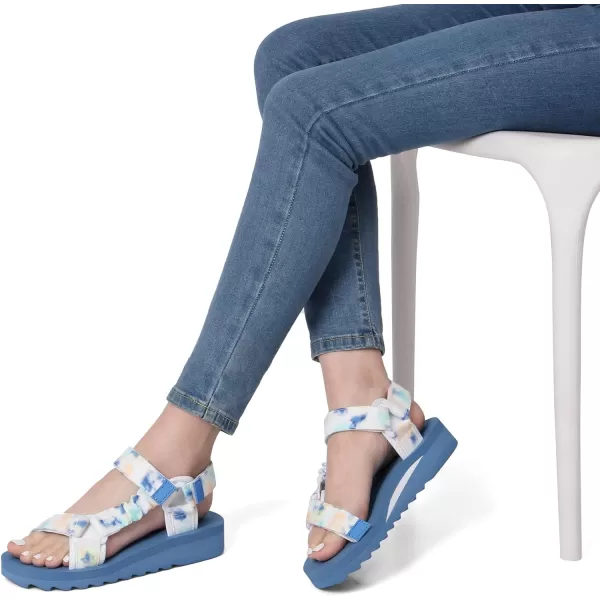 imageDREAM PAIRS Womens Comfortable Hiking Sandals Sport Walking Summer Beach Outdoor Light Weight Water SandalsBlueWhite