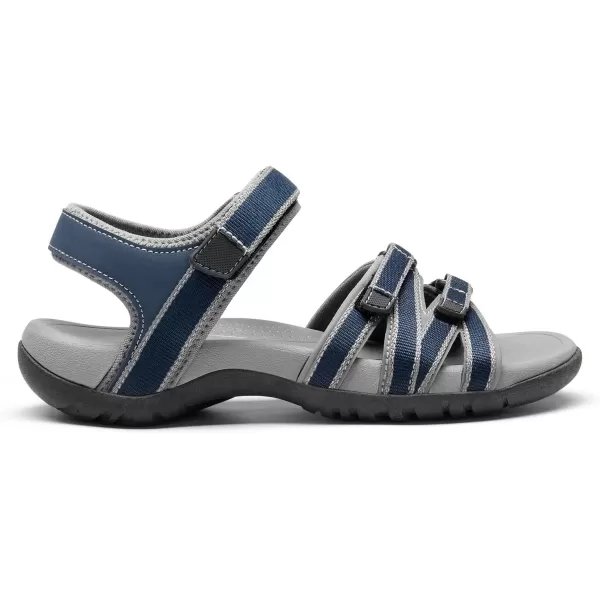 imageDREAM PAIRS Womens Comfortable Hiking Walking Sandal with Adjustable Hook and Loop Strap Sports TravelSummer Beach Outdoor Light Weight Water ShoesNavy