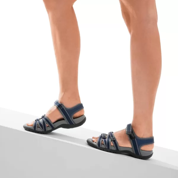 imageDREAM PAIRS Womens Comfortable Hiking Walking Sandal with Adjustable Hook and Loop Strap Sports TravelSummer Beach Outdoor Light Weight Water ShoesNavy