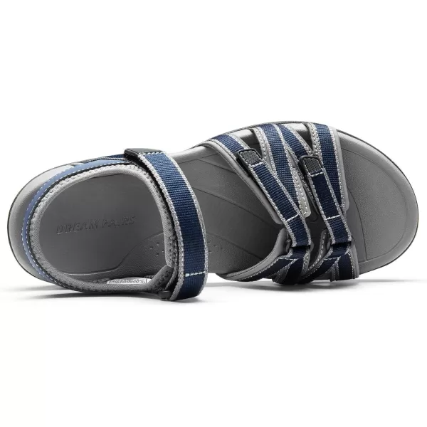 imageDREAM PAIRS Womens Comfortable Hiking Walking Sandal with Adjustable Hook and Loop Strap Sports TravelSummer Beach Outdoor Light Weight Water ShoesNavy