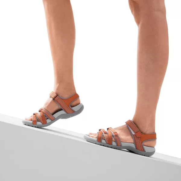 imageDREAM PAIRS Womens Comfortable Hiking Walking Sandal with Adjustable Hook and Loop Strap Sports TravelSummer Beach Outdoor Light Weight Water ShoesOrange