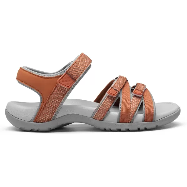 imageDREAM PAIRS Womens Comfortable Hiking Walking Sandal with Adjustable Hook and Loop Strap Sports TravelSummer Beach Outdoor Light Weight Water ShoesOrange