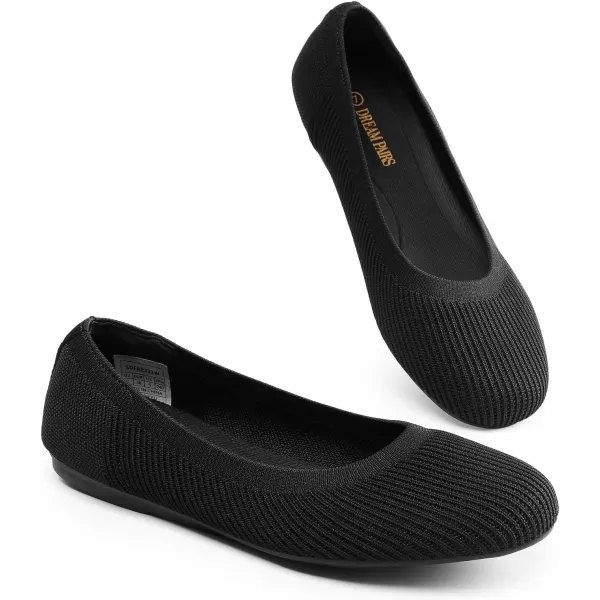 imageDREAM PAIRS Womens Comofortable Dressy Ballet Flats Casual Round Toe Knit Office Work ShoesBlack