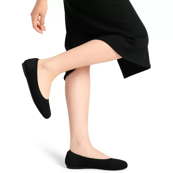 imageDREAM PAIRS Womens Comofortable Dressy Ballet Flats Casual Round Toe Knit Office Work ShoesBlack