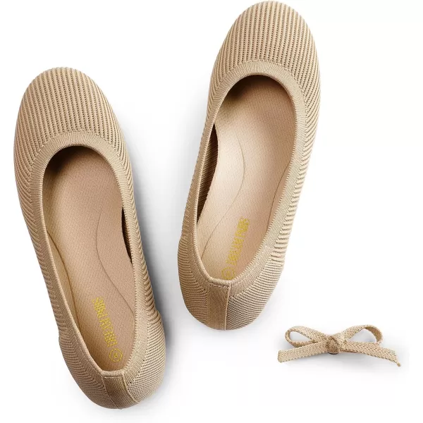 imageDREAM PAIRS Womens Comofortable Dressy Ballet Flats Casual Round Toe Knit Office Work ShoesNude