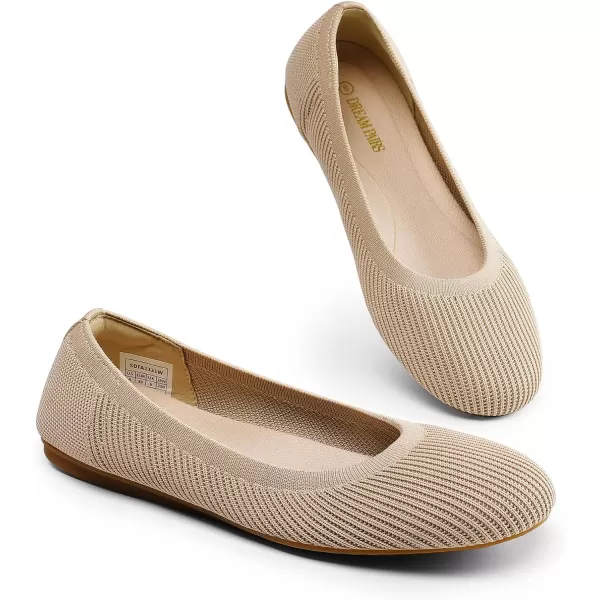 imageDREAM PAIRS Womens Comofortable Dressy Ballet Flats Casual Round Toe Knit Office Work ShoesNude