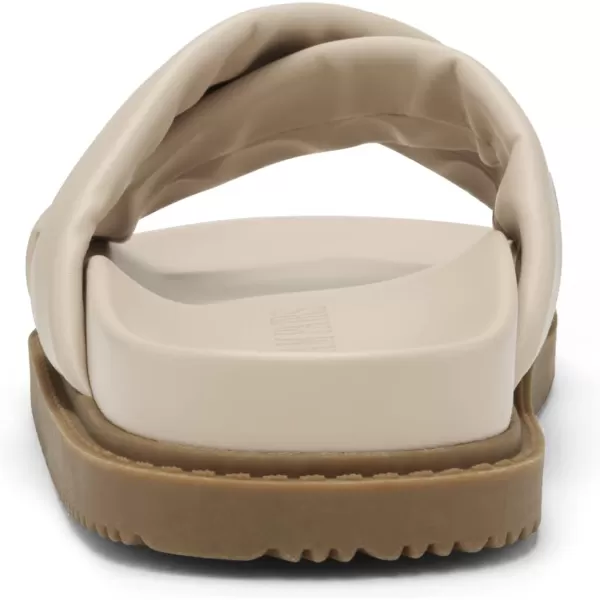 imageDREAM PAIRS Womens Crisscross Open Toe Slide Sandals Flat Comfort Slip on SandalsBeige White