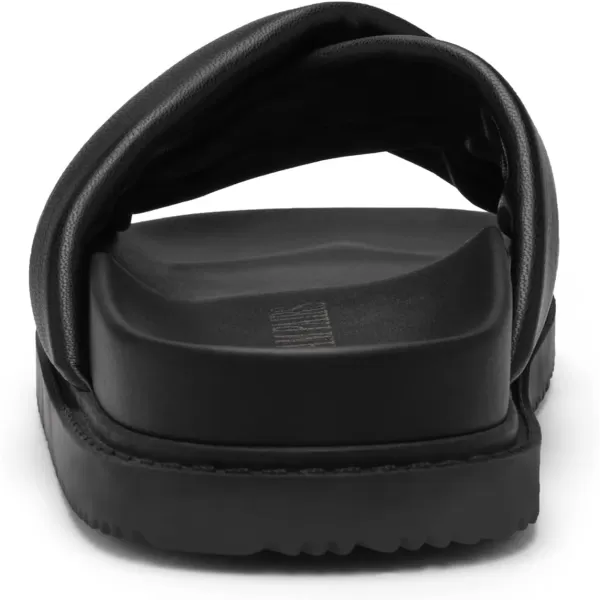 imageDREAM PAIRS Womens Crisscross Open Toe Slide Sandals Flat Comfort Slip on SandalsBlack