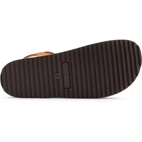 imageDREAM PAIRS Womens Cute Open Toe One Band Arch Support Comfort Flat Sandals for SummerBrown