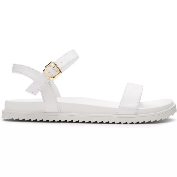 imageDREAM PAIRS Womens Cute Open Toe One Band Arch Support Comfort Flat Sandals for SummerWhite