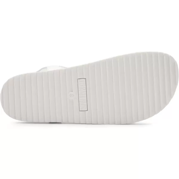 imageDREAM PAIRS Womens Cute Open Toe One Band Arch Support Comfort Flat Sandals for SummerWhite