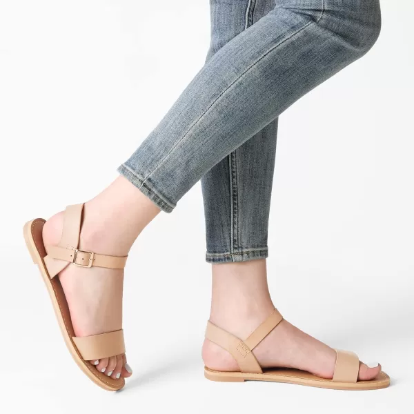 imageDREAM PAIRS Womens Cute Open Toes One Band Ankle Strap Flexible Summer Flat SandalsNudenew