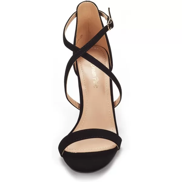 imageDREAM PAIRS Womens DOLCE Fashion Stilettos Open Toe Pump Heel SandalsBlack Nubuck