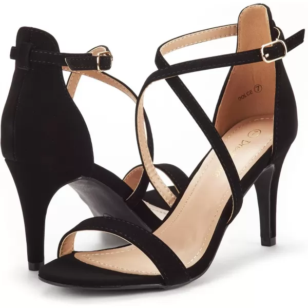 imageDREAM PAIRS Womens DOLCE Fashion Stilettos Open Toe Pump Heel SandalsBlack Nubuck