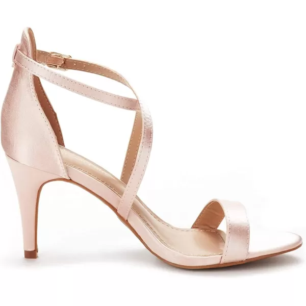 imageDREAM PAIRS Womens DOLCE Fashion Stilettos Open Toe Pump Heel SandalsChampagne Satin
