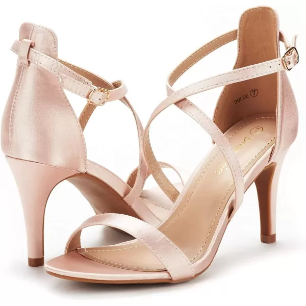 imageDREAM PAIRS Womens DOLCE Fashion Stilettos Open Toe Pump Heel SandalsChampagne Satin