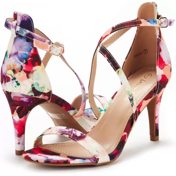 imageDREAM PAIRS Womens DOLCE Fashion Stilettos Open Toe Pump Heel SandalsFloral