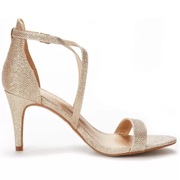 imageDREAM PAIRS Womens DOLCE Fashion Stilettos Open Toe Pump Heel SandalsGold Glitter