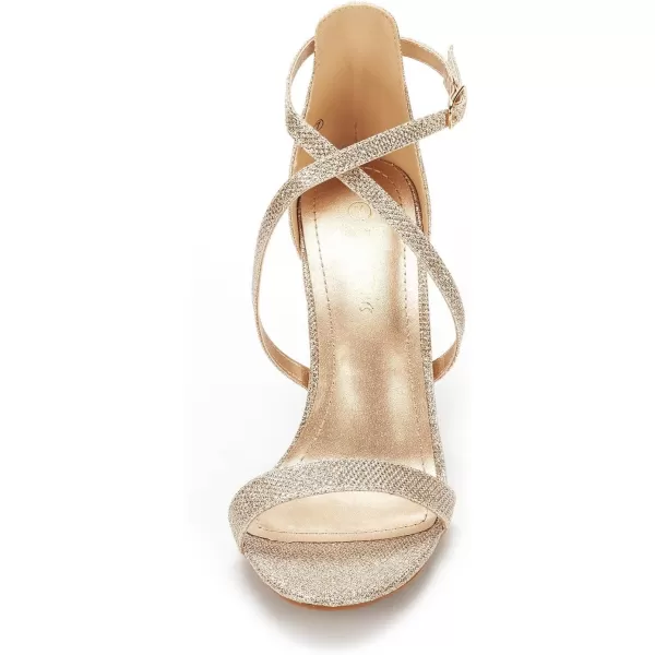 imageDREAM PAIRS Womens DOLCE Fashion Stilettos Open Toe Pump Heel SandalsGold Glitter
