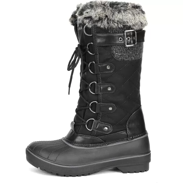 imageDREAM PAIRS Womens DP Warm Faux Fur Lined Mid Calf Winter Snow BootsAvablack
