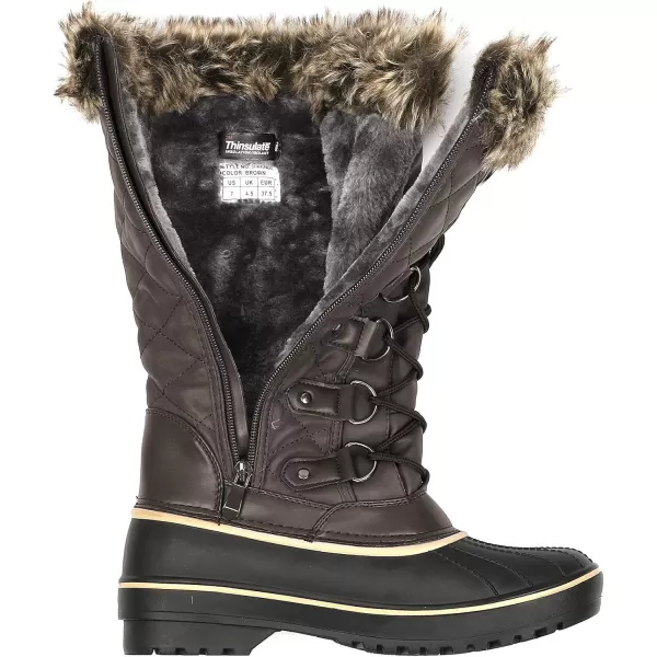 imageDREAM PAIRS Womens DP Warm Faux Fur Lined Mid Calf Winter Snow BootsAvabrown