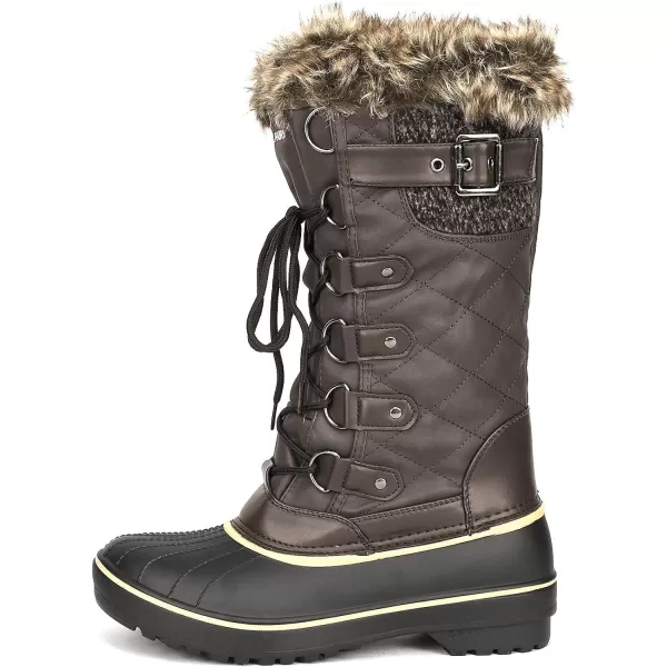 imageDREAM PAIRS Womens DP Warm Faux Fur Lined Mid Calf Winter Snow BootsAvabrown