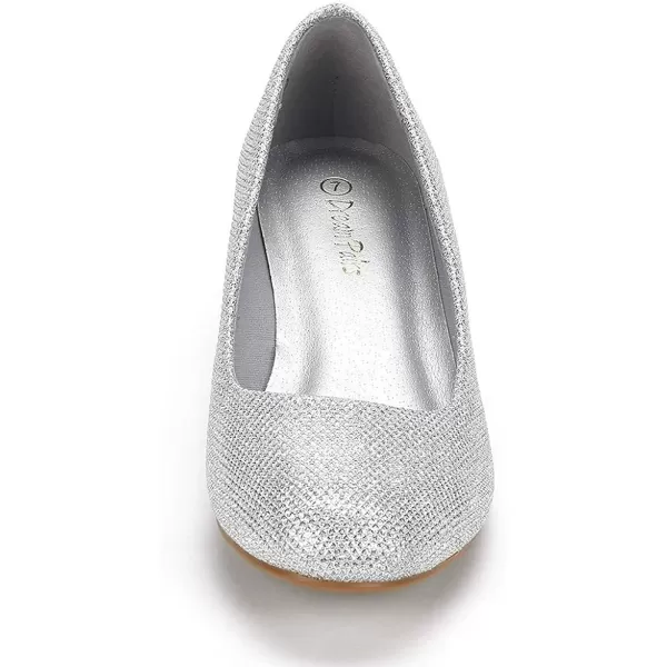 imageDREAM PAIRS Womens Debbie Mid Wedge Heel Pump ShoesSilver Glitter