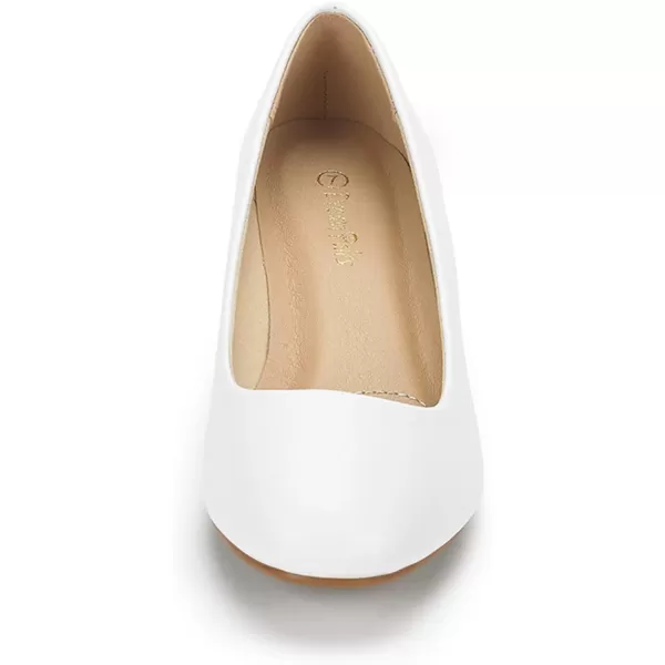 imageDREAM PAIRS Womens Debbie Mid Wedge Heel Pump ShoesWhite Pu
