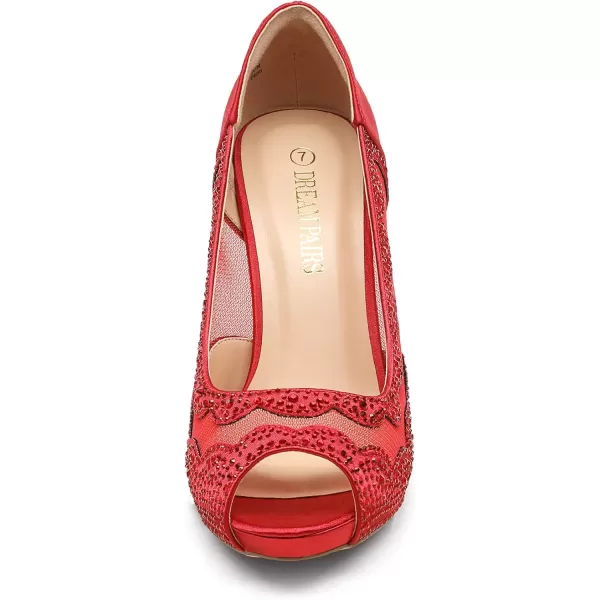 imageDREAM PAIRS Womens Divine01 High Heels Dress Pump ShoesRed