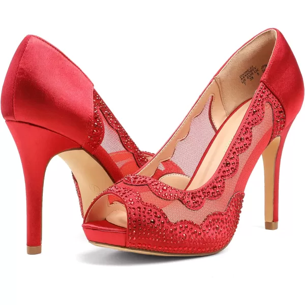 imageDREAM PAIRS Womens Divine01 High Heels Dress Pump ShoesRed