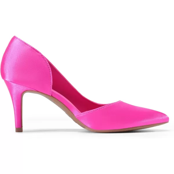 imageDREAM PAIRS Womens Dress High Heels Pumps Closed Pointed Toe Stiletto DOrsay Shoes for Wedding PartyHot Pinksatin