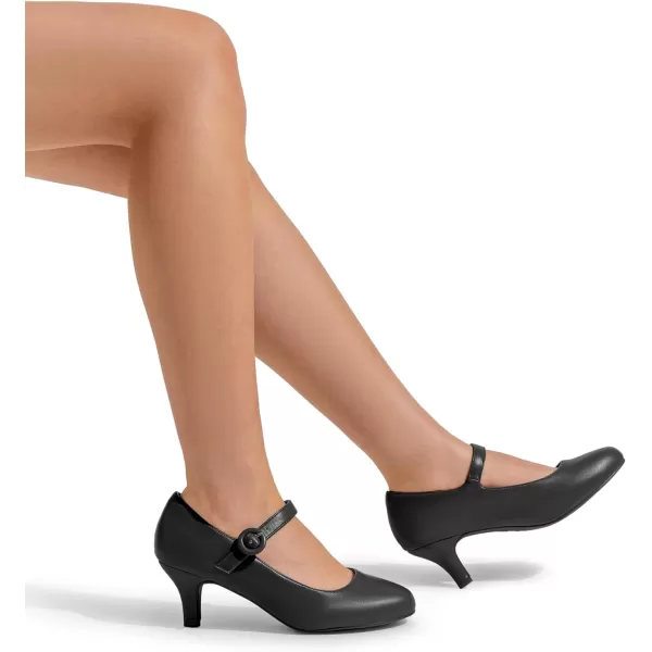 imageDREAM PAIRS Womens Dress Mary Jane Shoes Low Kitten Heels Closed Round Toe Comfortable Pumps Shoes for Wedding Dancing OfficeBlack