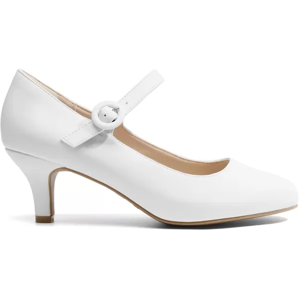 imageDREAM PAIRS Womens Dress Mary Jane Shoes Low Kitten Heels Closed Round Toe Comfortable Pumps Shoes for Wedding Dancing OfficeWhite