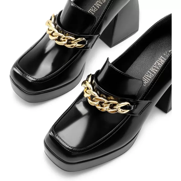 imageDREAM PAIRS Womens Dressy Chunky Loafers with Low Block Heels Comfort Platform Business Casual Pumps for Office and WorkBlack