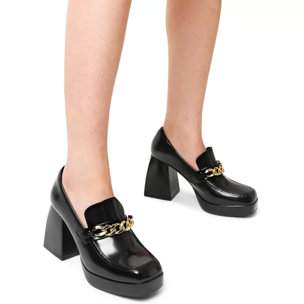 imageDREAM PAIRS Womens Dressy Chunky Loafers with Low Block Heels Comfort Platform Business Casual Pumps for Office and WorkBlack