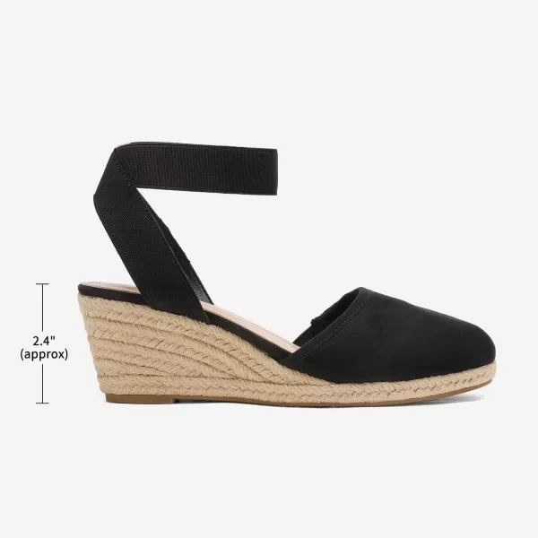 imageDREAM PAIRS Womens Elastic Ankle Strap Espadrilles Wedge SandalsBlack