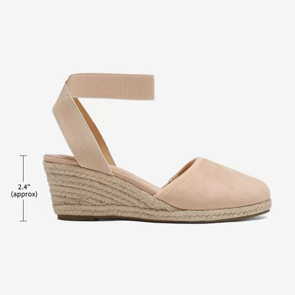 imageDREAM PAIRS Womens Elastic Ankle Strap Espadrilles Wedge SandalsNude
