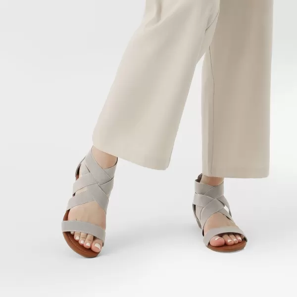 imageDREAM PAIRS Womens Elastic Ankle Strap Low Wedges SandalsGrey