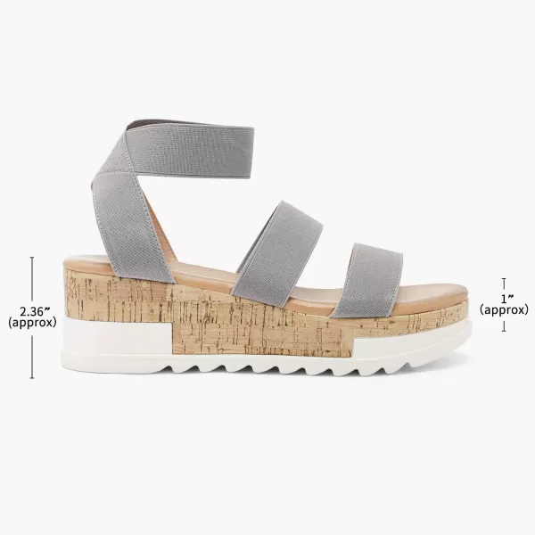 imageDREAM PAIRS Womens Elastic Ankle Strap Summer Flat SandalsGrey1